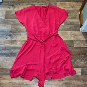 Express Hot Pink Mini Flutter Wrap Dress size M